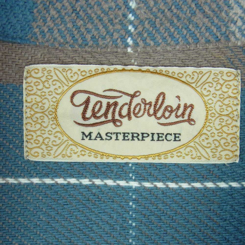TENDERLOIN テンダーロイン 20AW スタンド フランネル チェック 長袖 シャツ ブルー系 グレイッシュベージュ系 S【新古品】【未使用】【中古】