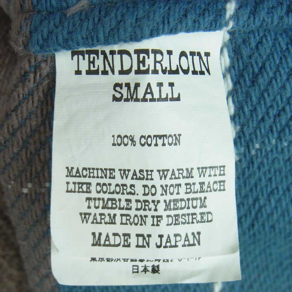 TENDERLOIN テンダーロイン 20AW スタンド フランネル チェック 長袖 シャツ ブルー系 グレイッシュベージュ系 S【新古品】【未使用】【中古】