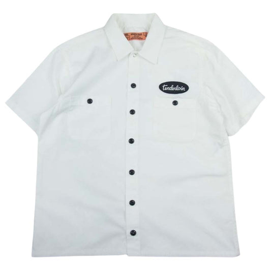 TENDERLOIN テンダーロイン T-WORK SHT ワッペン ワーク シャツ ロゴ 半袖 ホワイト系 S【中古】