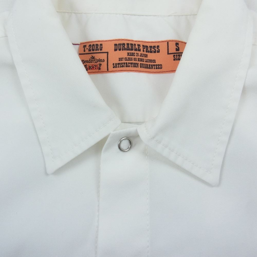 TENDERLOIN テンダーロイン T-WORK SHT ワッペン ワーク シャツ ロゴ 半袖 ホワイト系 S【中古】
