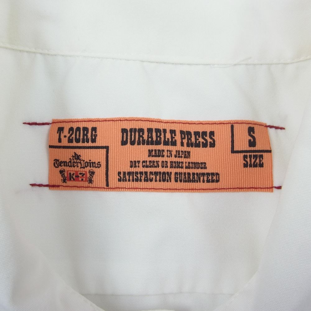 TENDERLOIN テンダーロイン T-WORK SHT ワッペン ワーク シャツ ロゴ 半袖 ホワイト系 S【中古】