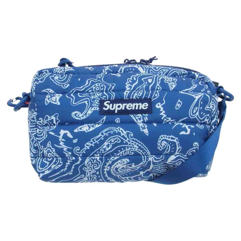 Supreme シュプリーム 22AW Puffer Side Bag Blue Paisley パファー サイド ショルダー バッグ ブルーペイズリー ブルー系【新古品】【未使用】【中古】