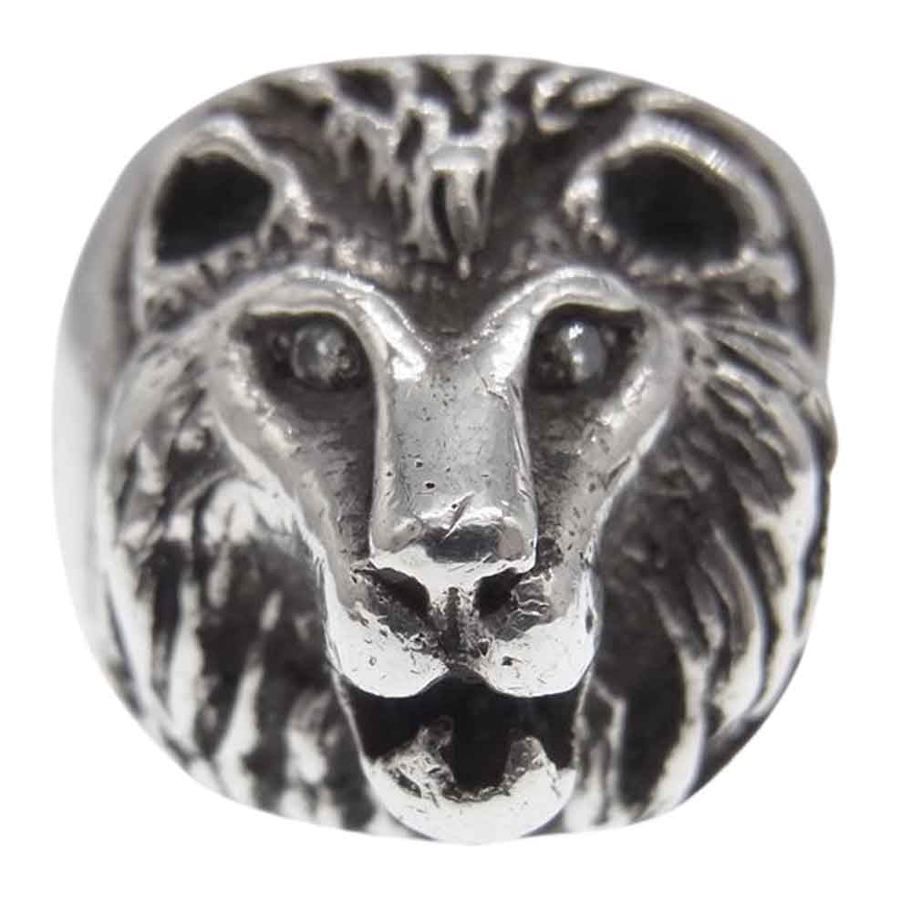 GABOR ガボール ギャラ付 LION RING 両目ダイヤカスタム ライオン リング シルバー系 12号【中古】