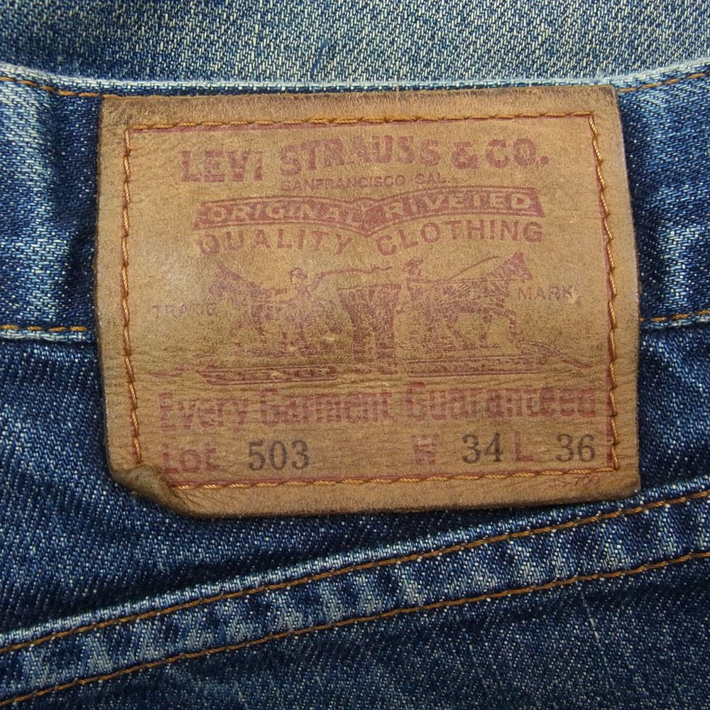 Levi's リーバイス ボタン裏刻印J38 503 デニム パンツ インディゴブルー系 34【中古】