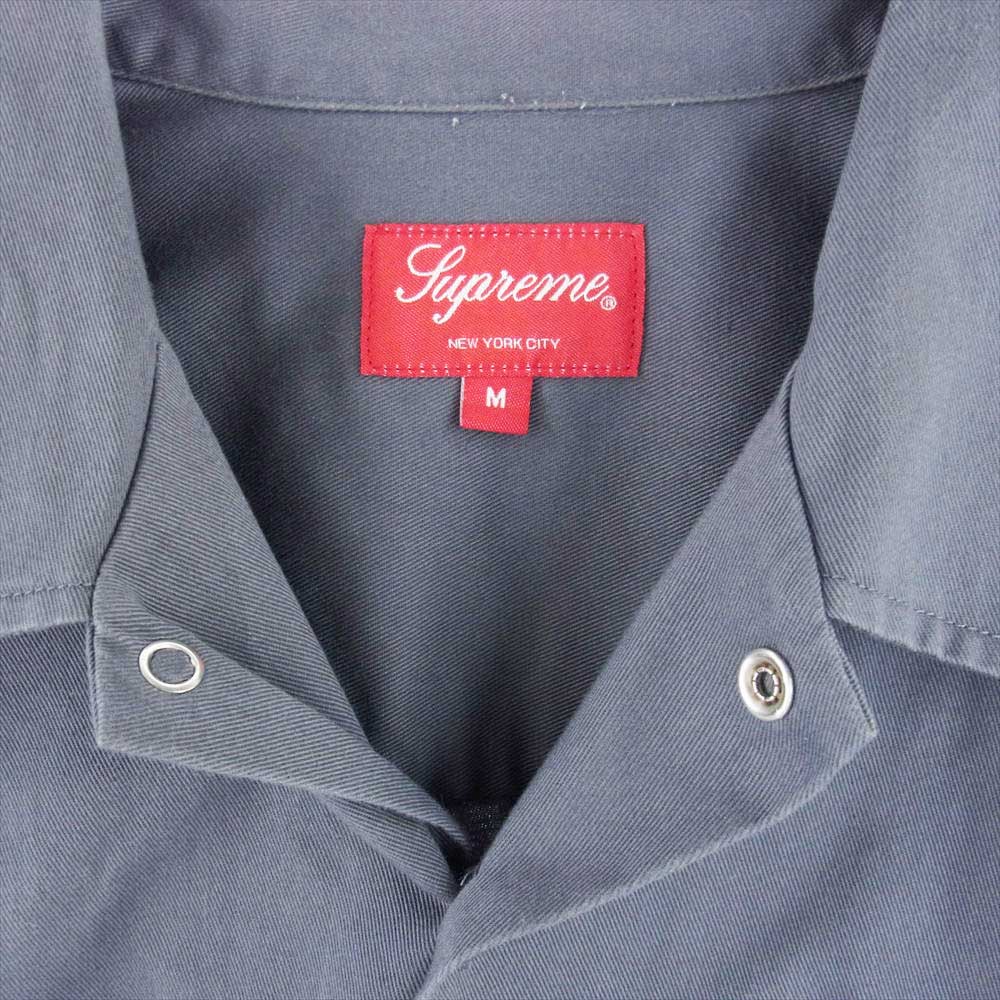 Supreme シュプリーム 20AW 2-Tone Work Shirt ロゴ ツートン ワーク 長袖 シャツ グレー系 ネイビー系 M【中古】