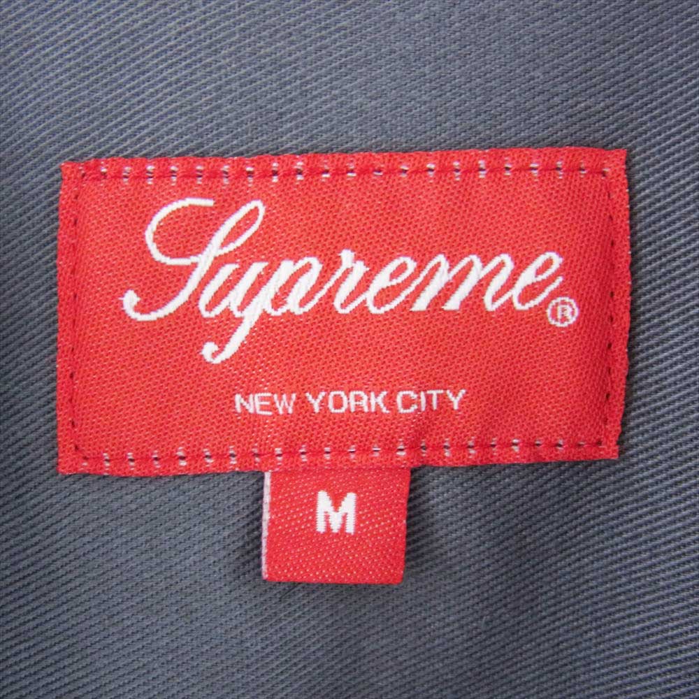 Supreme シュプリーム 20AW 2-Tone Work Shirt ロゴ ツートン ワーク 長袖 シャツ グレー系 ネイビー系 M【中古】