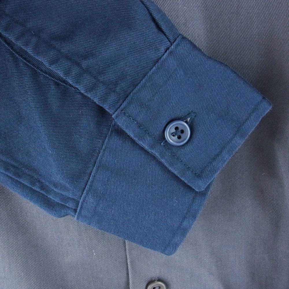 Supreme シュプリーム 20AW 2-Tone Work Shirt ロゴ ツートン ワーク 長袖 シャツ グレー系 ネイビー系 M【中古】