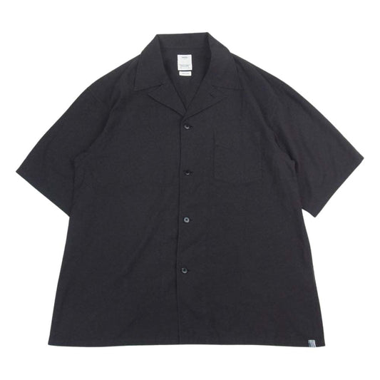 VISVIM ビズビム 0120205011020 20AW CATSKILL SHIRT S/S コットン シルク 総柄 開襟 キャットスキル 半袖 シャツ ブラック系 3【中古】