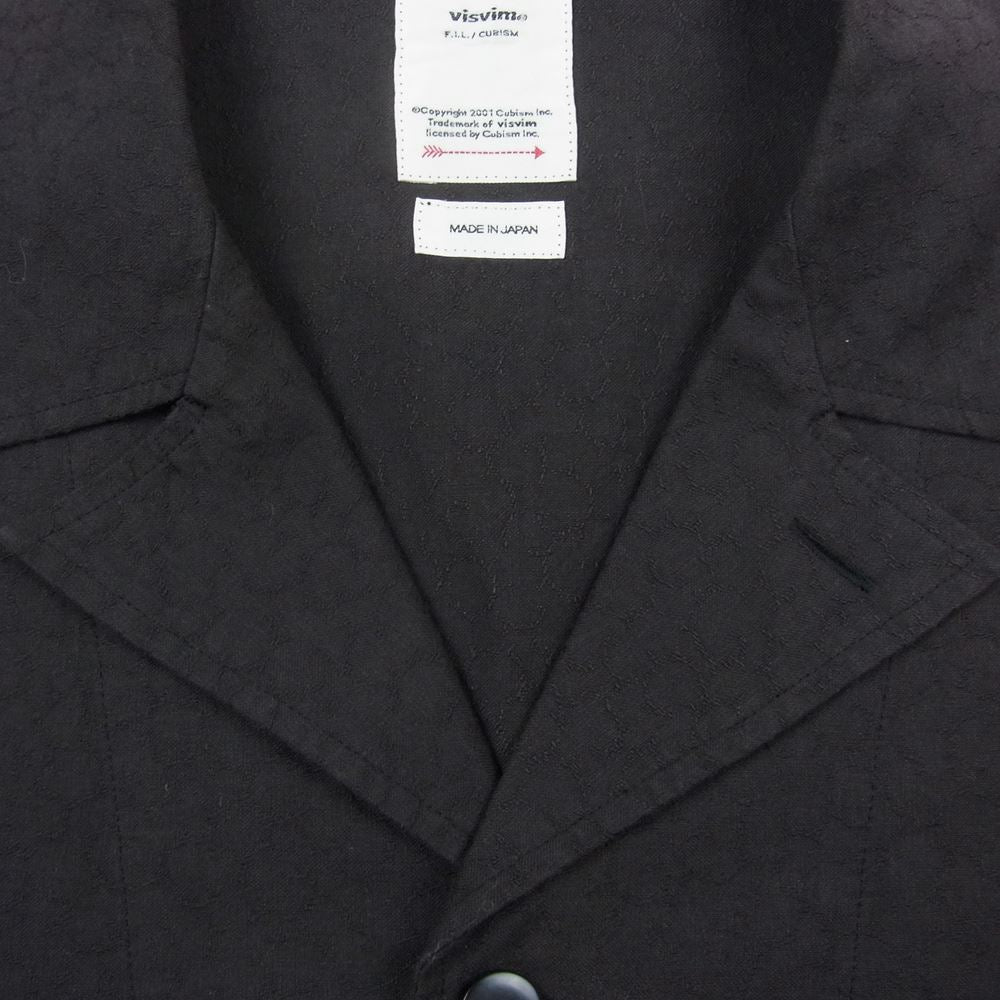 VISVIM ビズビム 0120205011020 20AW CATSKILL SHIRT S/S コットン シルク 総柄 開襟 キャットスキル 半袖 シャツ ブラック系 3【中古】