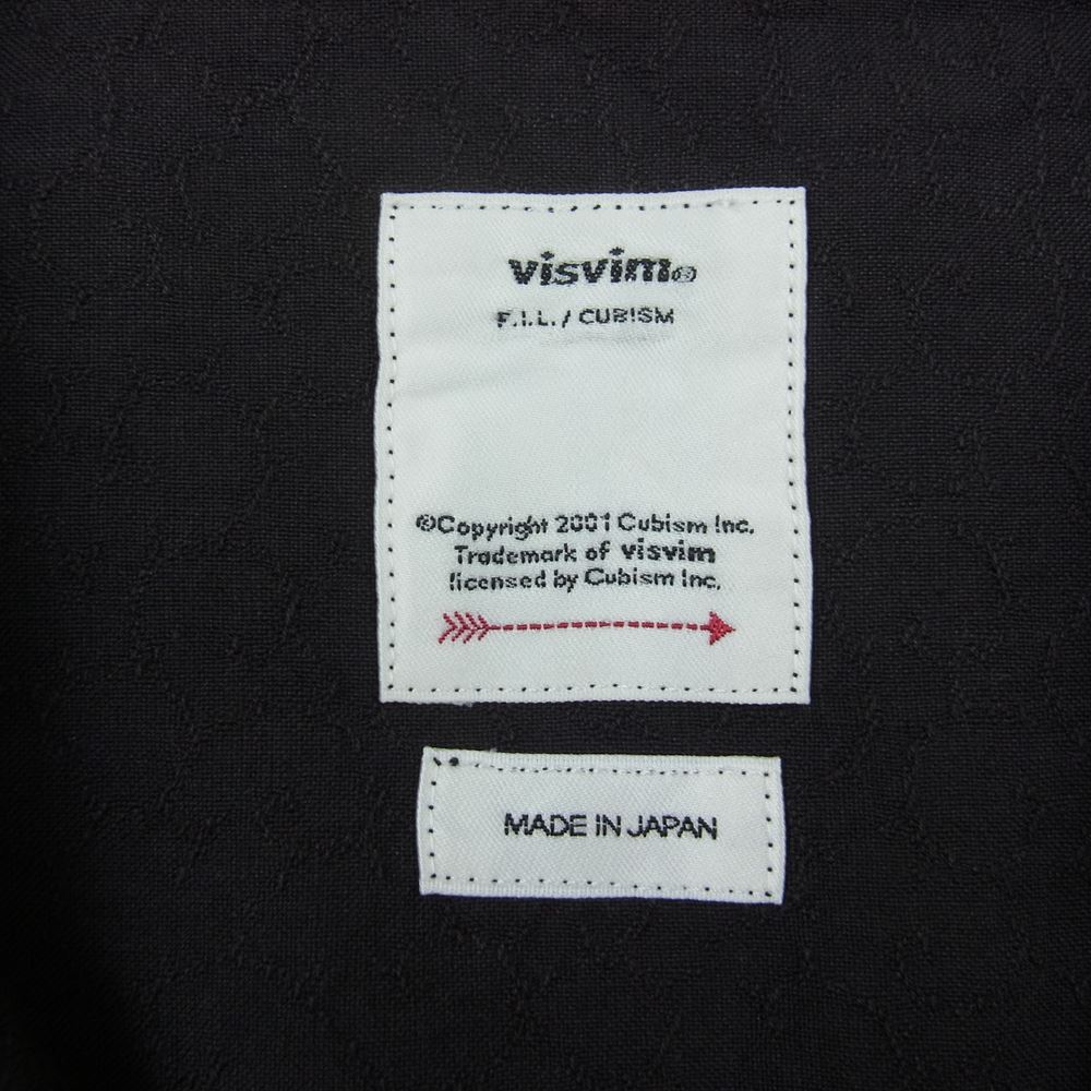 VISVIM ビズビム 0120205011020 20AW CATSKILL SHIRT S/S コットン シルク 総柄 開襟 キャットスキル 半袖 シャツ ブラック系 3【中古】