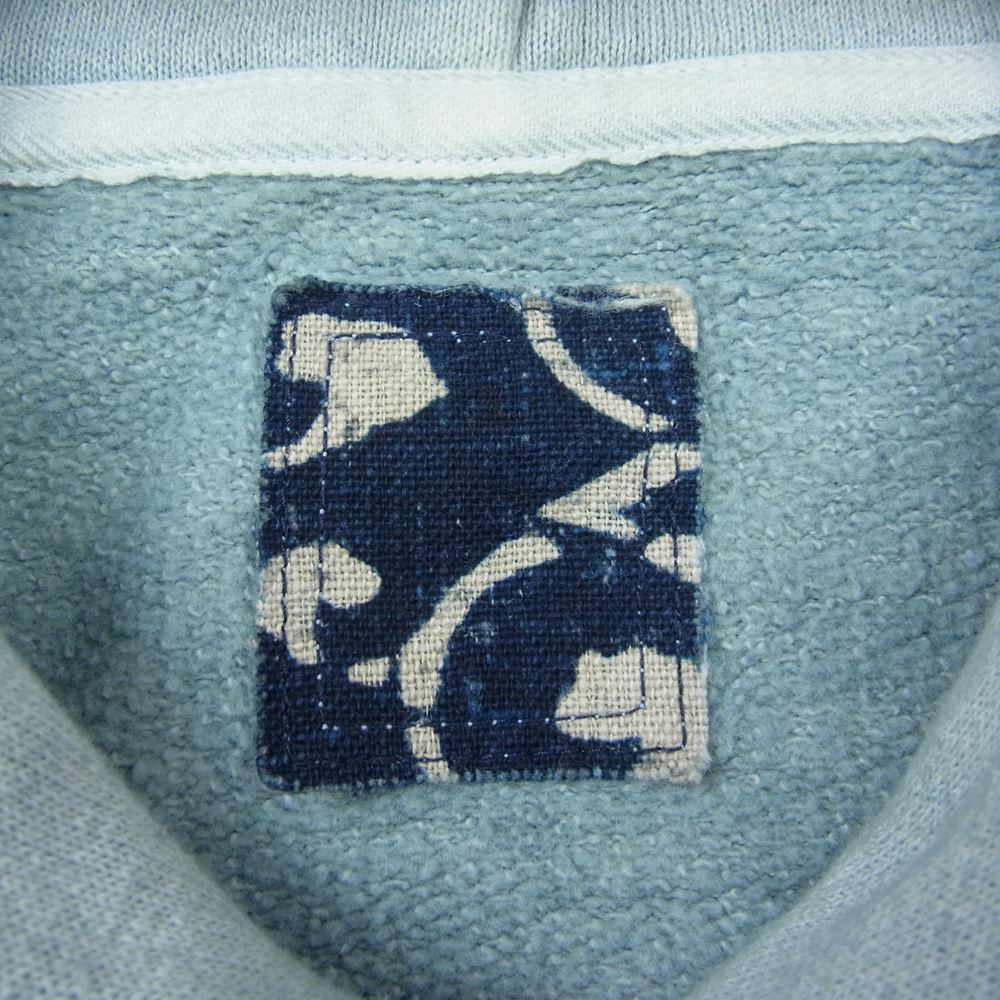 VISVIM ビズビム 0220905010007 20AW ict JUMBO HOODIE P.O. UNEVEN DYE ジャンボ プルオーバー パーカー フーディー アンイーブンダイ USED加工 ブルー系 2【中古】