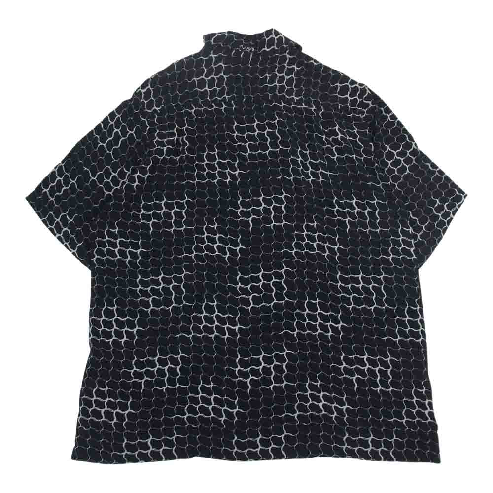 VISVIM ビズビム 0120105011020 20SS FREE EDGE SHIRT S/S LATTICE レーヨン 総柄 開襟 フリーエッジ 半袖 シャツ ブラック系 2【中古】