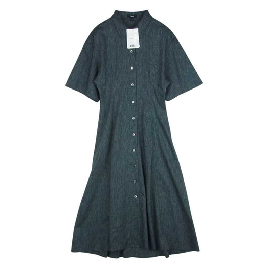theory セオリー ELASTIC BK DR S TRAVEL TWILL 半袖 シャツ ワンピース ダークグレー系 P【新古品】【未使用】【中古】