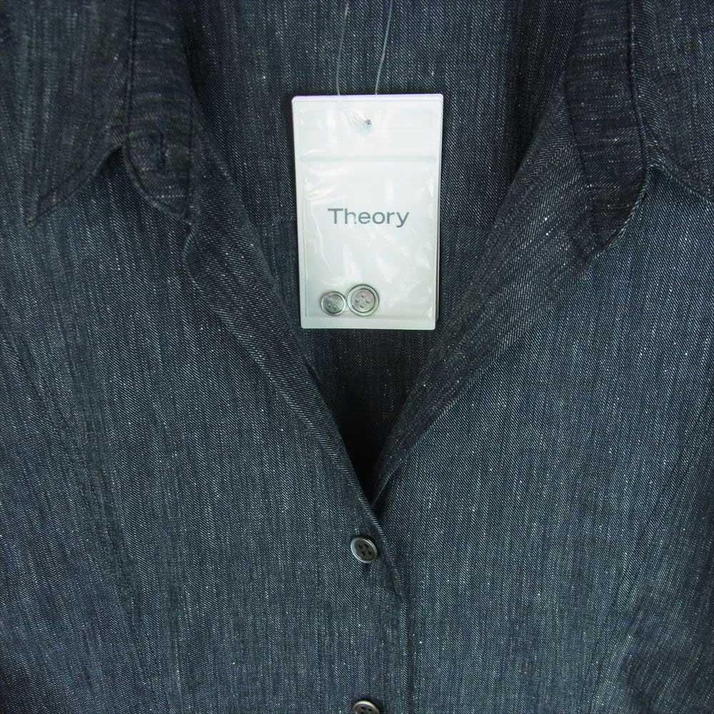 theory セオリー ELASTIC BK DR S TRAVEL TWILL 半袖 シャツ ワンピース ダークグレー系 P【新古品】【未使用】【中古】