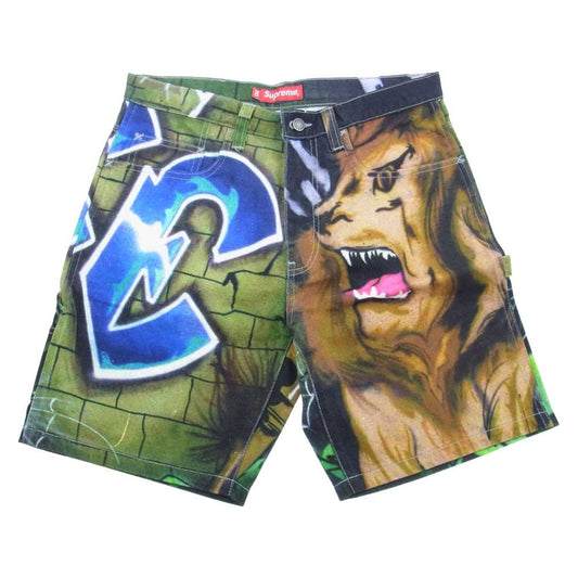 Supreme シュプリーム 18SS Lion's DEN PAINTER Short Multi ライオンズ デン ペインター ショーツ マルチカラー系 30【極上美品】【中古】