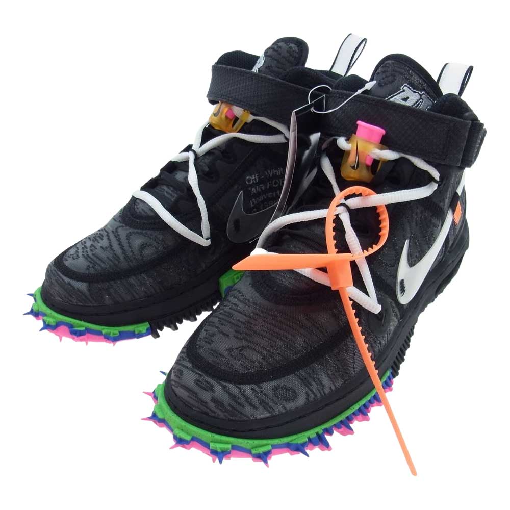 NIKE ナイキ DO6290-001  × OFF-WHITE AIR FORCE 1 MID SP オフホワイト エアフォース1 ミッドカット スニーカー ブラック系 マルチカラー系 25cm【新古品】【未使用】【中古】
