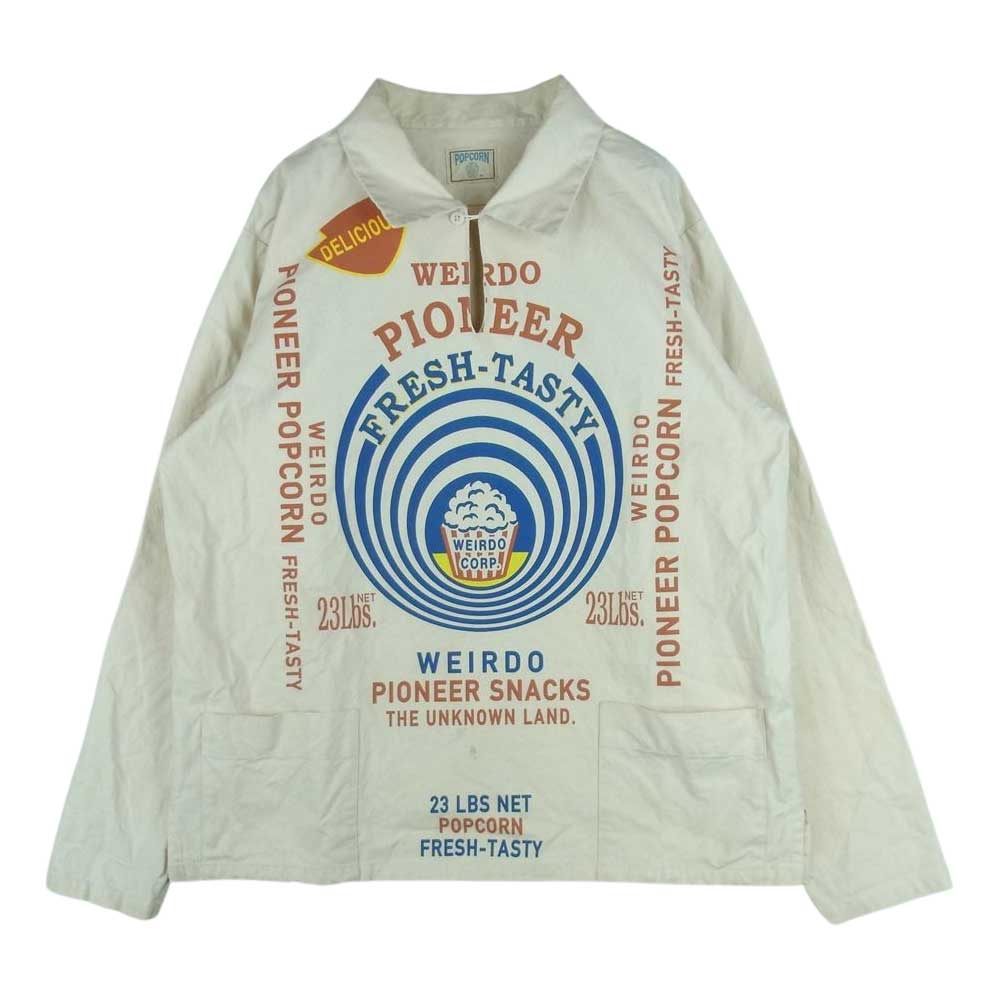 WEIRDO ウィアード WRD-17-SS-07 POPCORN L/S PULLOVER SHIRTS ポップコーン 長袖 プルオーバー 総柄 シャツ ベージュ系 M【中古】