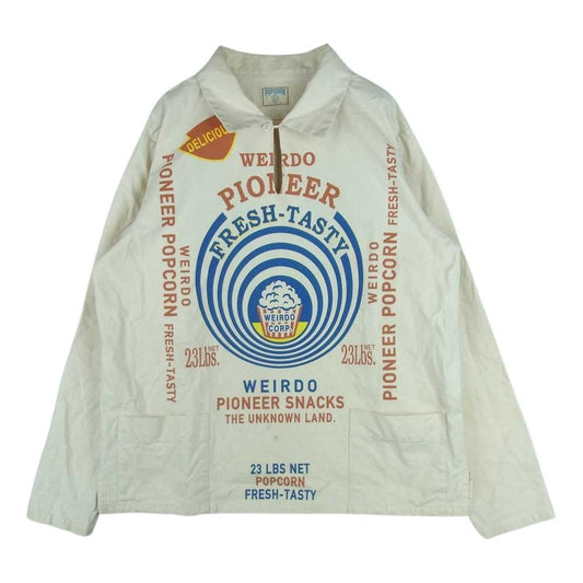 WEIRDO ウィアード WRD-17-SS-07 POPCORN L/S PULLOVER SHIRTS ポップコーン 長袖 プルオーバー 総柄 シャツ ベージュ系 M【中古】