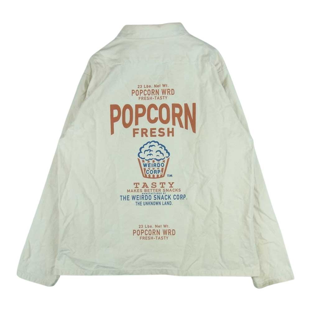 WEIRDO ウィアード WRD-17-SS-07 POPCORN L/S PULLOVER SHIRTS ポップコーン 長袖 プルオーバー 総柄 シャツ ベージュ系 M【中古】