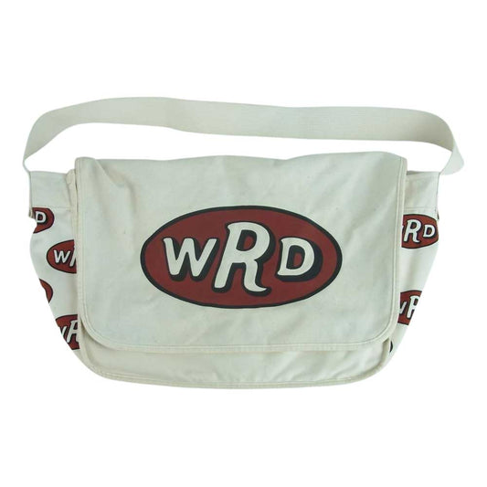 WEIRDO ウィアード WRD BAG WRD総柄 ニュースペーパー ショルダー キャンバス バッグ ベージュ系【中古】