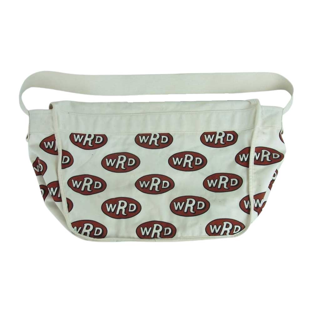 WEIRDO ウィアード WRD BAG WRD総柄 ニュースペーパー ショルダー キャンバス バッグ ベージュ系【中古】