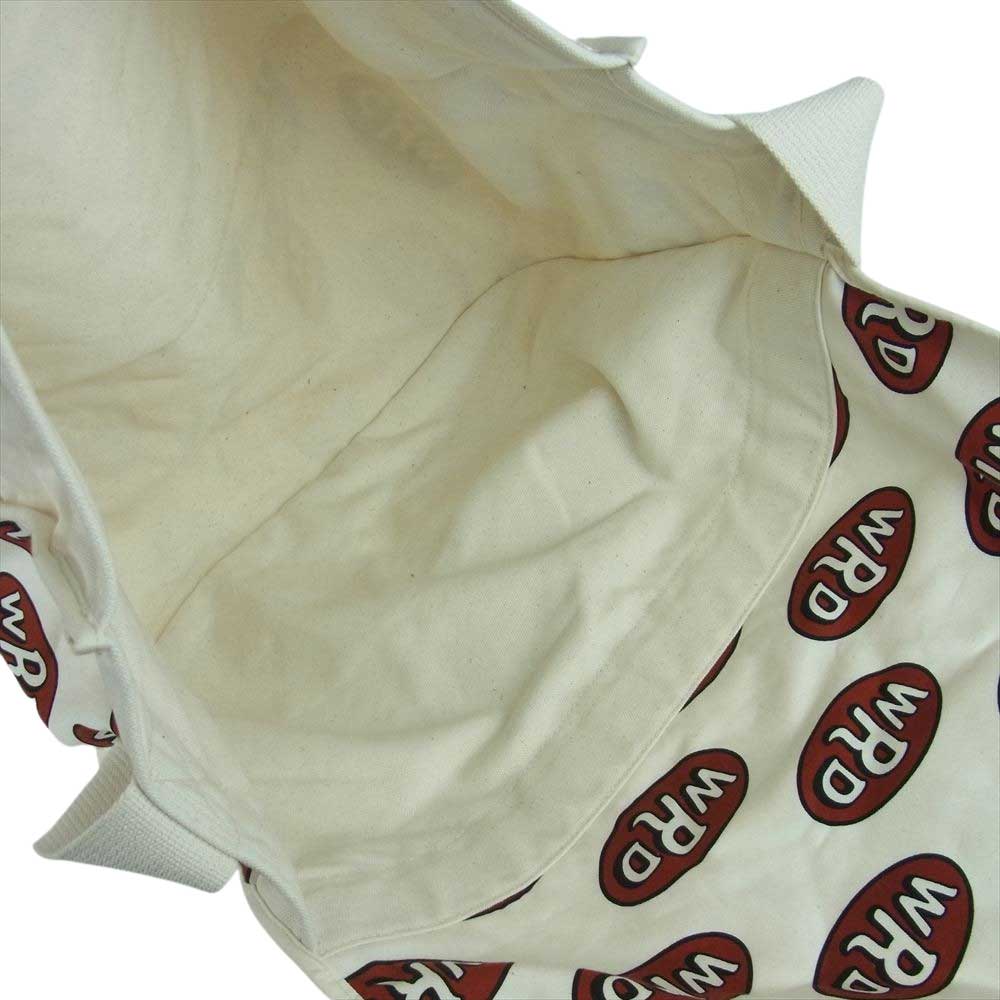WEIRDO ウィアード WRD BAG WRD総柄 ニュースペーパー ショルダー キャンバス バッグ ベージュ系【中古】