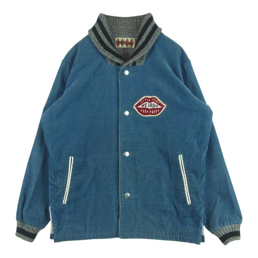 WEIRDO ウィアード WRD-14-AW-16 WRD PHARAOH BITCH GIRL ワッペン ファラオ コーデュロイ ジャケット ブルー系 S【中古】