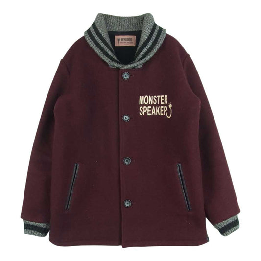 WEIRDO ウィアード WRD-12-AW-02 WRD MONSTER SPEAKER モンスタースピーカー ワッペン ファラオ スタジアム ジャケット スタジャン ワインレッド系 M【中古】