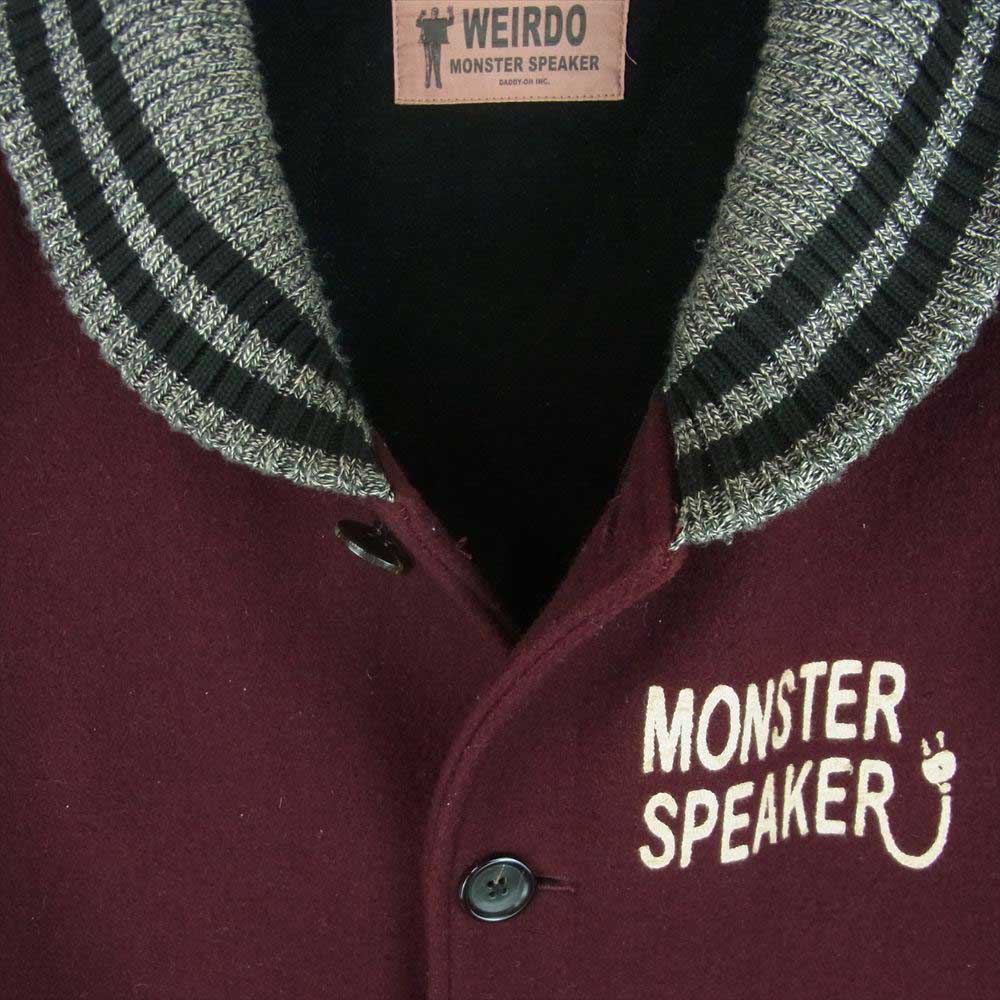 WEIRDO ウィアード WRD-12-AW-02 WRD MONSTER SPEAKER モンスタースピーカー ワッペン ファラオ スタジアム ジャケット スタジャン ワインレッド系 M【中古】