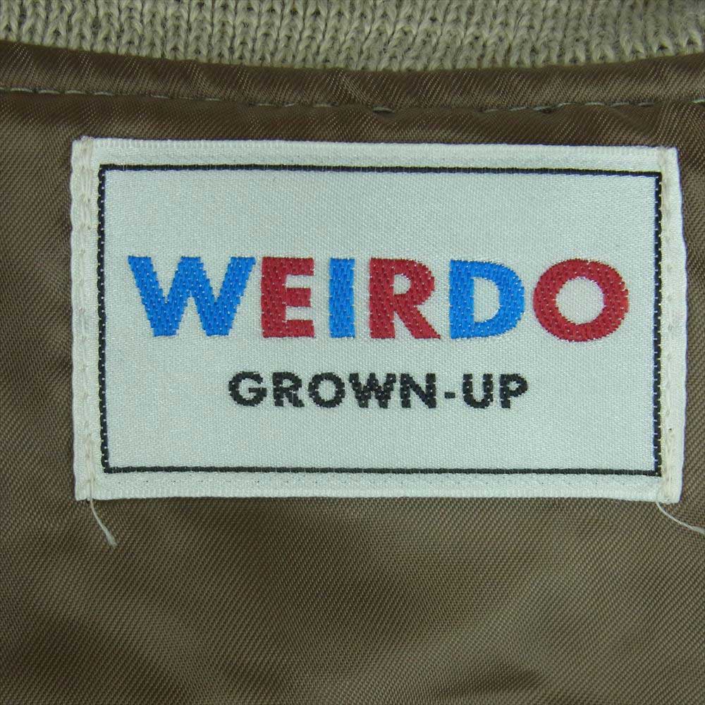 WEIRDO ウィアード WRD-21-AW-02 POLICE SQ JACKET ポリス ワッペン フリース スタジアム ジャケット スタジャン ライトグリーン系 M【中古】
