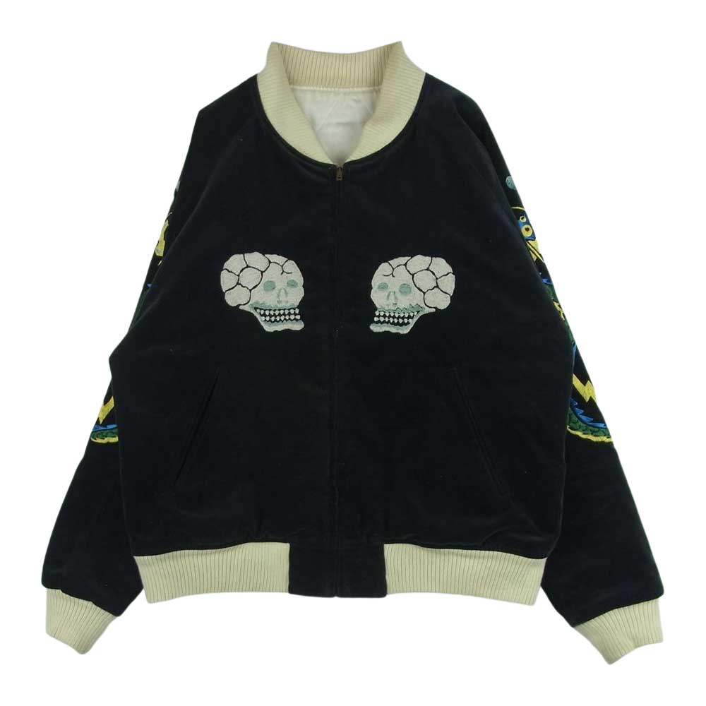 WEIRDO ウィアード WRD-17-AW-01 SKULL & SNAKE JACKET スカル アンド スネーク リバーシブル ジャケット スカジャン ブラック系 オフホワイト系 M【中古】