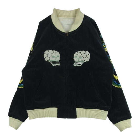 WEIRDO ウィアード WRD-17-AW-01 SKULL & SNAKE JACKET スカル アンド スネーク リバーシブル ジャケット スカジャン ブラック系 オフホワイト系 M【中古】