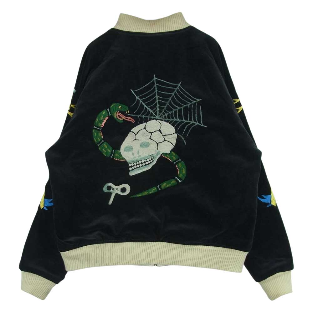 WEIRDO ウィアード WRD-17-AW-01 SKULL & SNAKE JACKET スカル アンド スネーク リバーシブル ジャケット スカジャン ブラック系 オフホワイト系 M【中古】