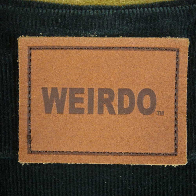 WEIRDO ウィアード WRD-15-AW-01 YETI JACKET ロゴ ワッペン イエティ レザー シングル ジャケット オリーブ系 M【中古】