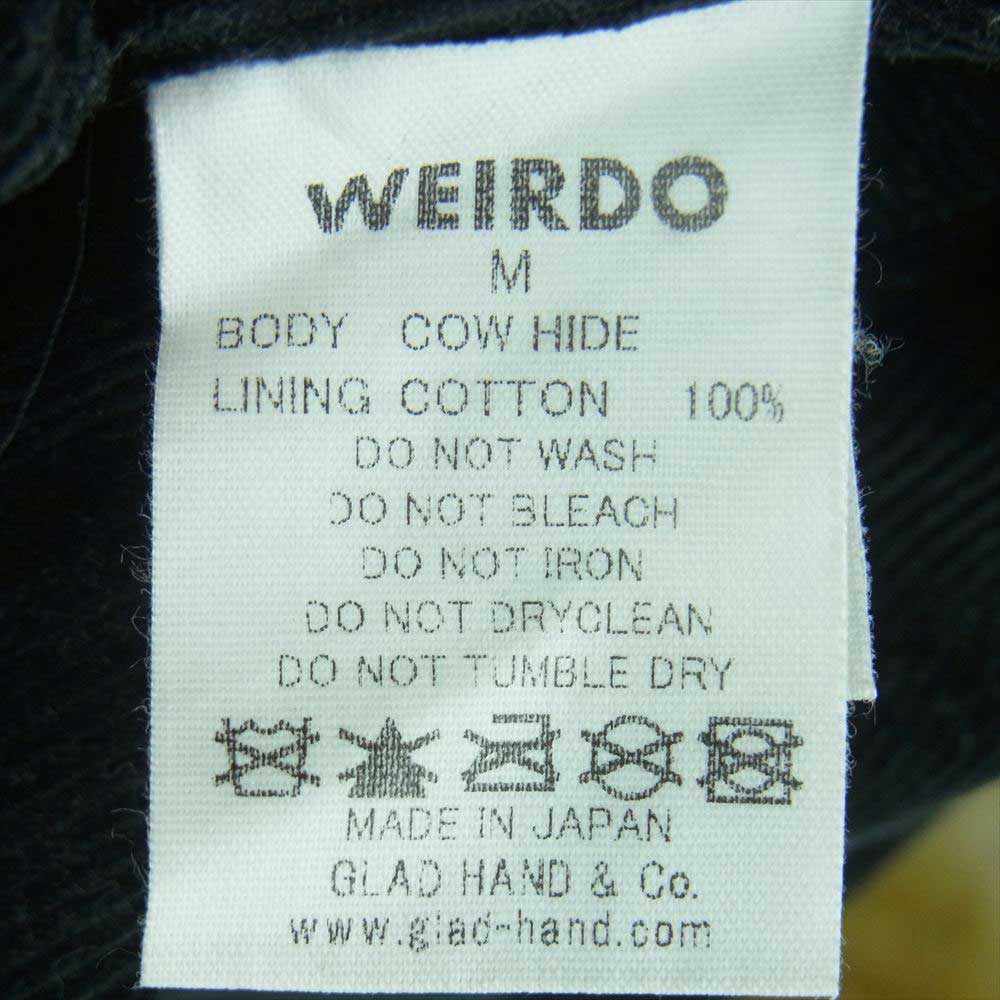 WEIRDO ウィアード WRD-15-AW-01 YETI JACKET ロゴ ワッペン イエティ レザー シングル ジャケット オリーブ系 M【中古】