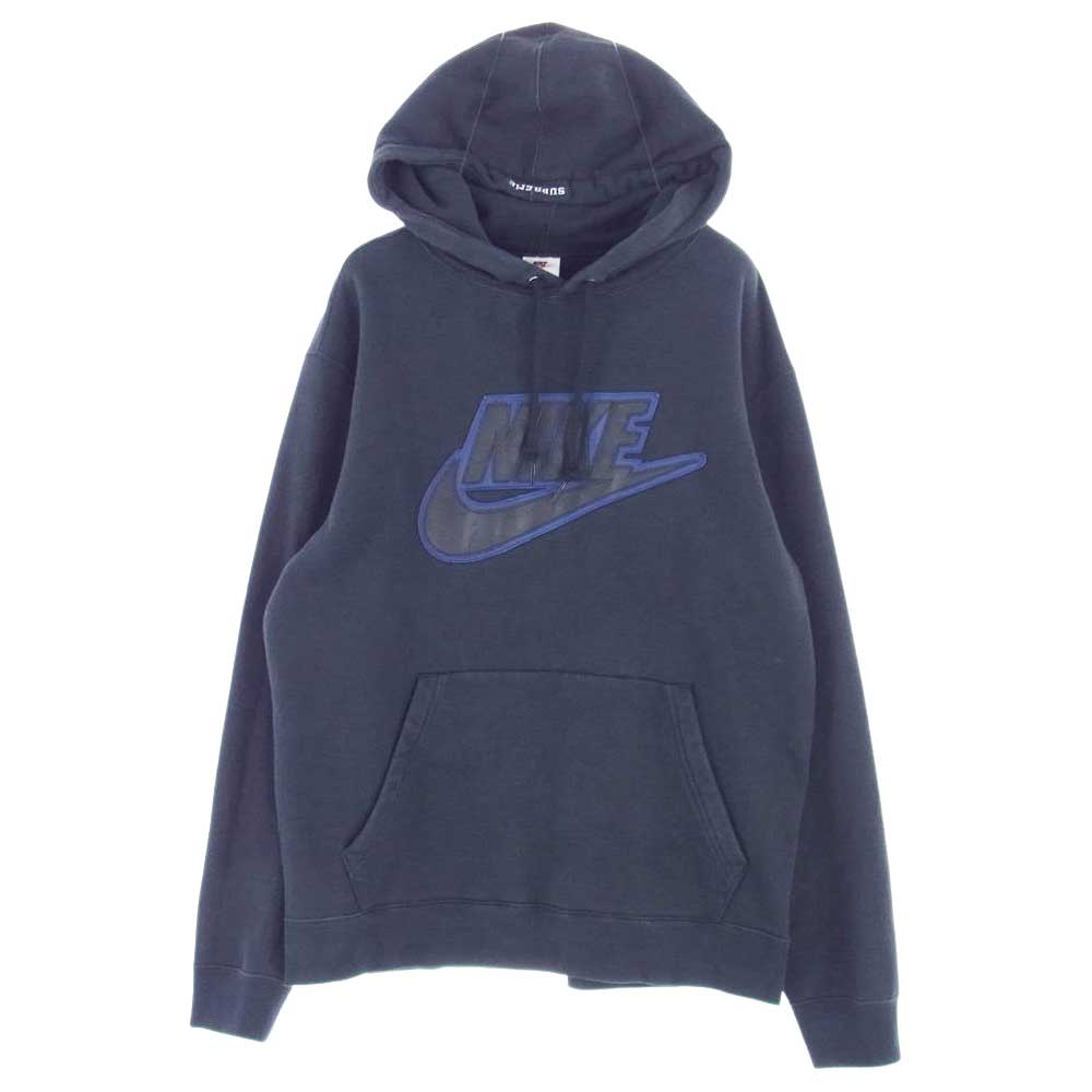 Supreme Nike Leather appliqué hooded S 黒