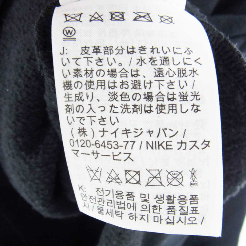 Supreme シュプリーム 19AW CK6225-010 × Nike ナイキ Leather Applique Hooded Sweatshirt  レザー アップリケ フーディー スウェット パーカー ブラック系 M【中古】