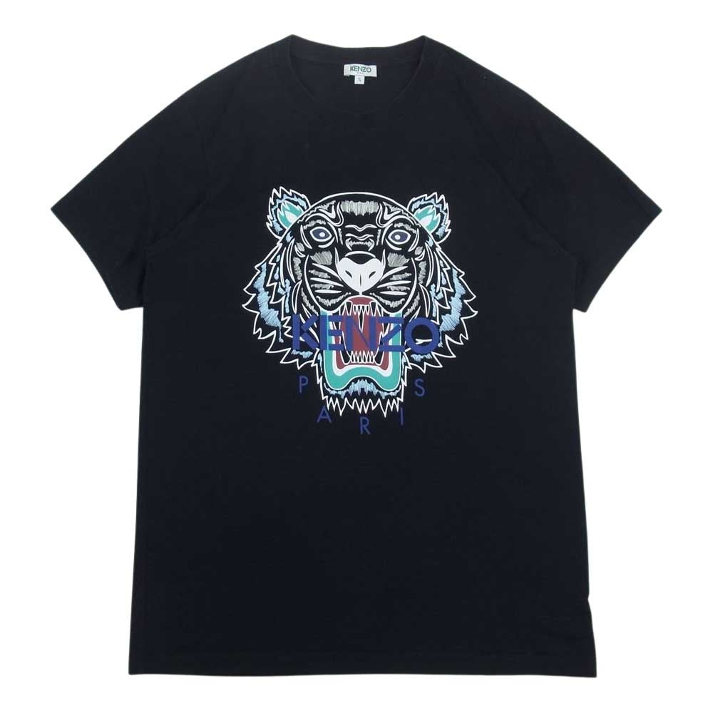 KENZO ケンゾー F865TS0504YA タイガー ロゴ プリント Tシャツ ブラック ブラック系 S【中古】