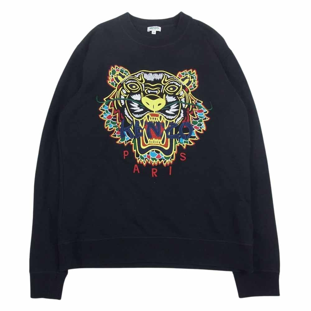 KENZO ケンゾー F865SW0894XH タイガー ロゴ 刺繍 スウェット トレーナー ブラック系 M【中古】