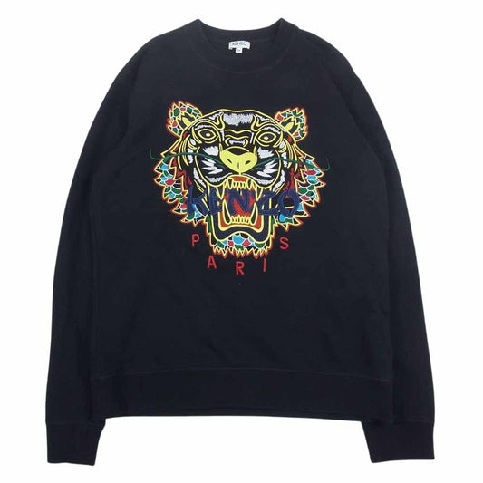 KENZO ケンゾー F865SW0894XH タイガー ロゴ 刺繍 スウェット トレーナー ブラック系 M【中古】