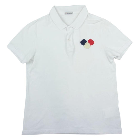 MONCLER モンクレール ポロシャツ トリコロール ワッペン ホワイト ホワイト系 S【中古】