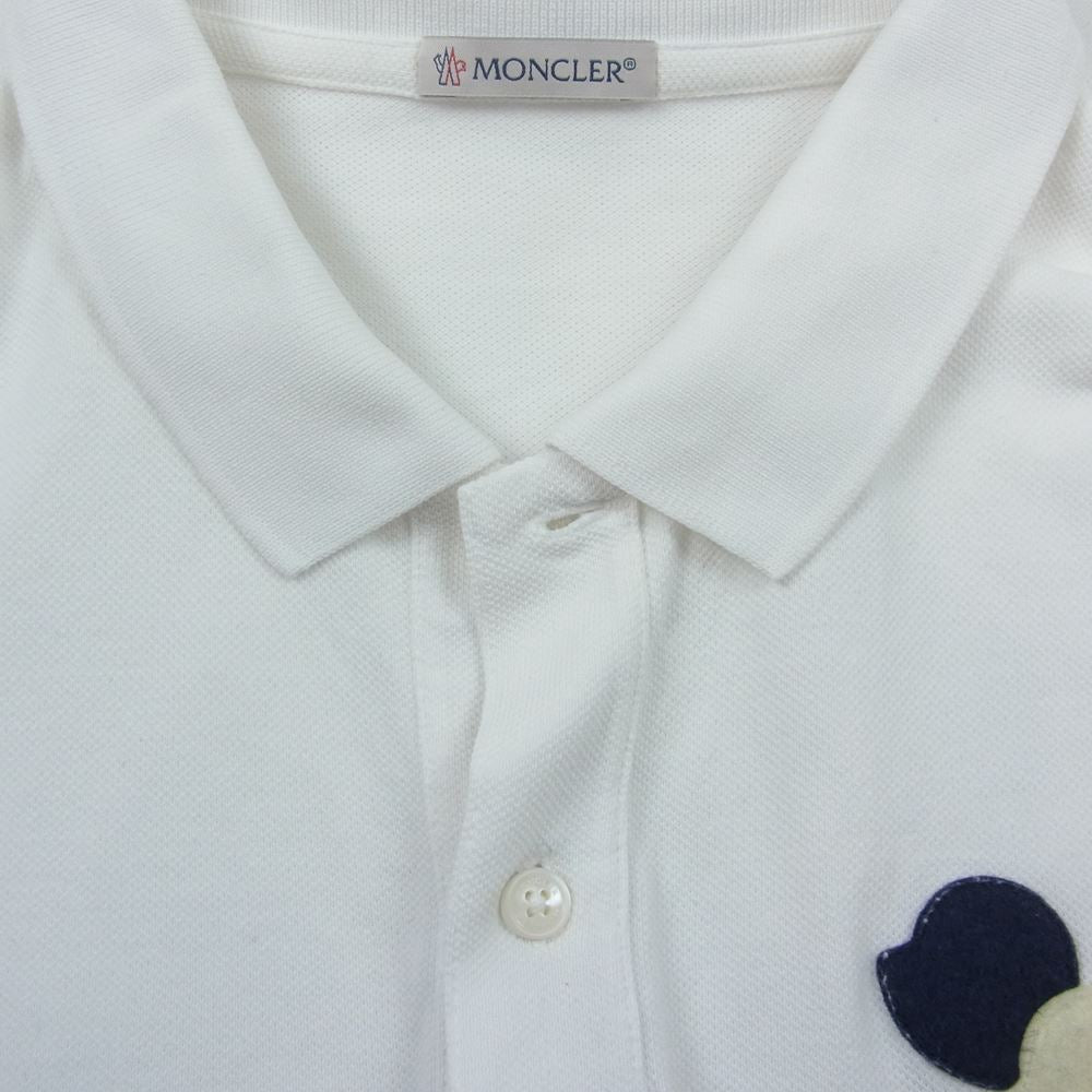 MONCLER モンクレール ポロシャツ トリコロール ワッペン ホワイト ホワイト系 S【中古】