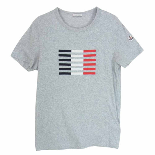 MONCLER モンクレール C10918017950 82565 トリコロール プリント Tシャツ グレー  グレー系 S【中古】
