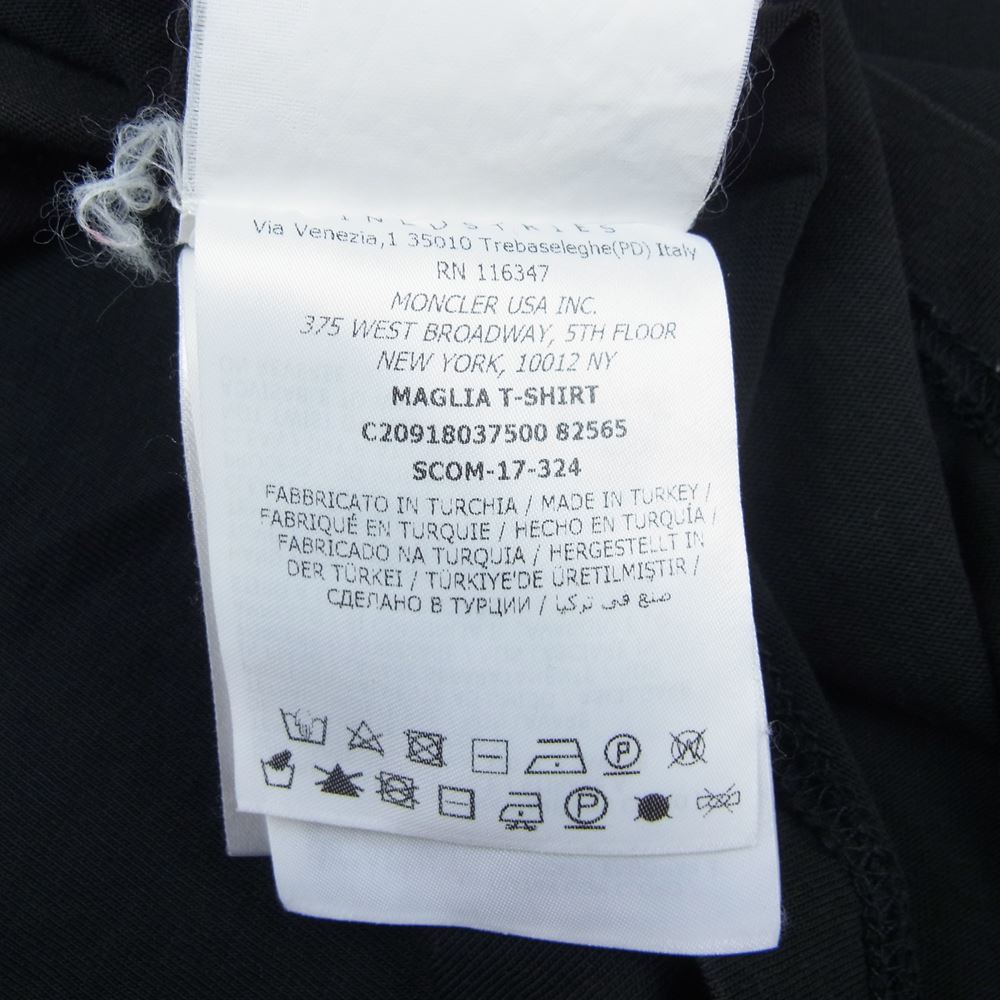 MONCLER モンクレール C20918037500 82565 胸ワッペン スマイル 半袖 Tシャツ ブラック ブラック系 S【中古】