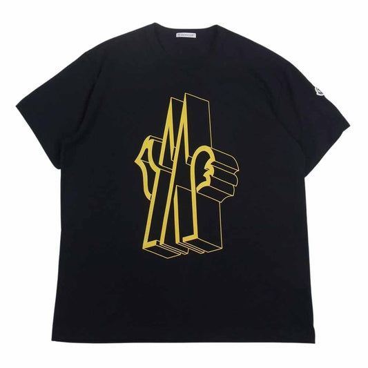 MONCLER モンクレール E20918002250 8390T Front Logo Sleeve Patch Tee フロント ロゴ スリーブ パッチ プリント Tシャツ ブラック ブラック系 M【中古】
