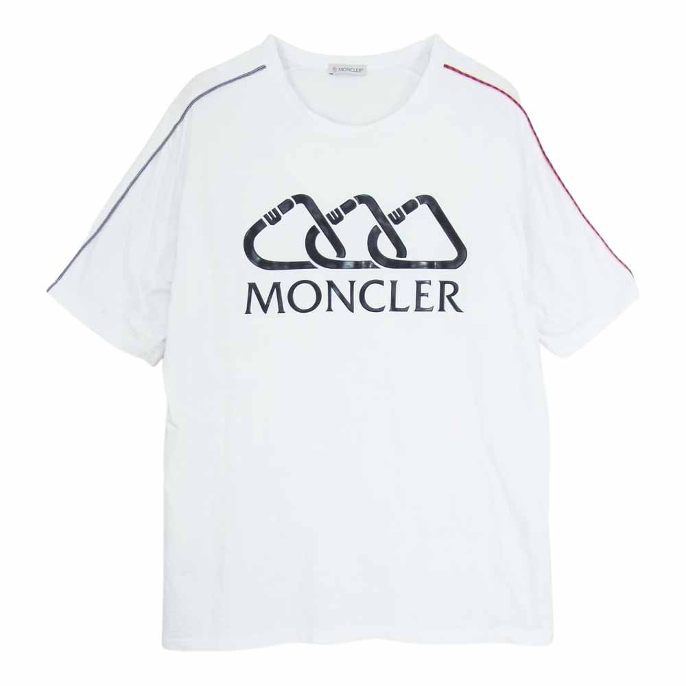 MONCLER モンクレール 19SS E10918040150 8390T MAGLIA T-SHIRT マグリア カラビナフック ロゴ Tシャツ  ホワイト系 L【中古】