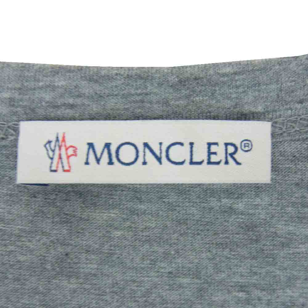 MONCLER モンクレール E2091803250 8390Y MAGLIA T-SHIRT マグリア Tシャツ ダブル ロゴ ワッペン グレー系 M【中古】