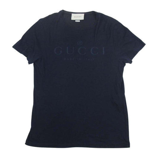 GUCCI グッチ 18SS 441685-X3A80 ロゴ プリント クルーネック Tシャツ ブラック ブラック系 S【中古】