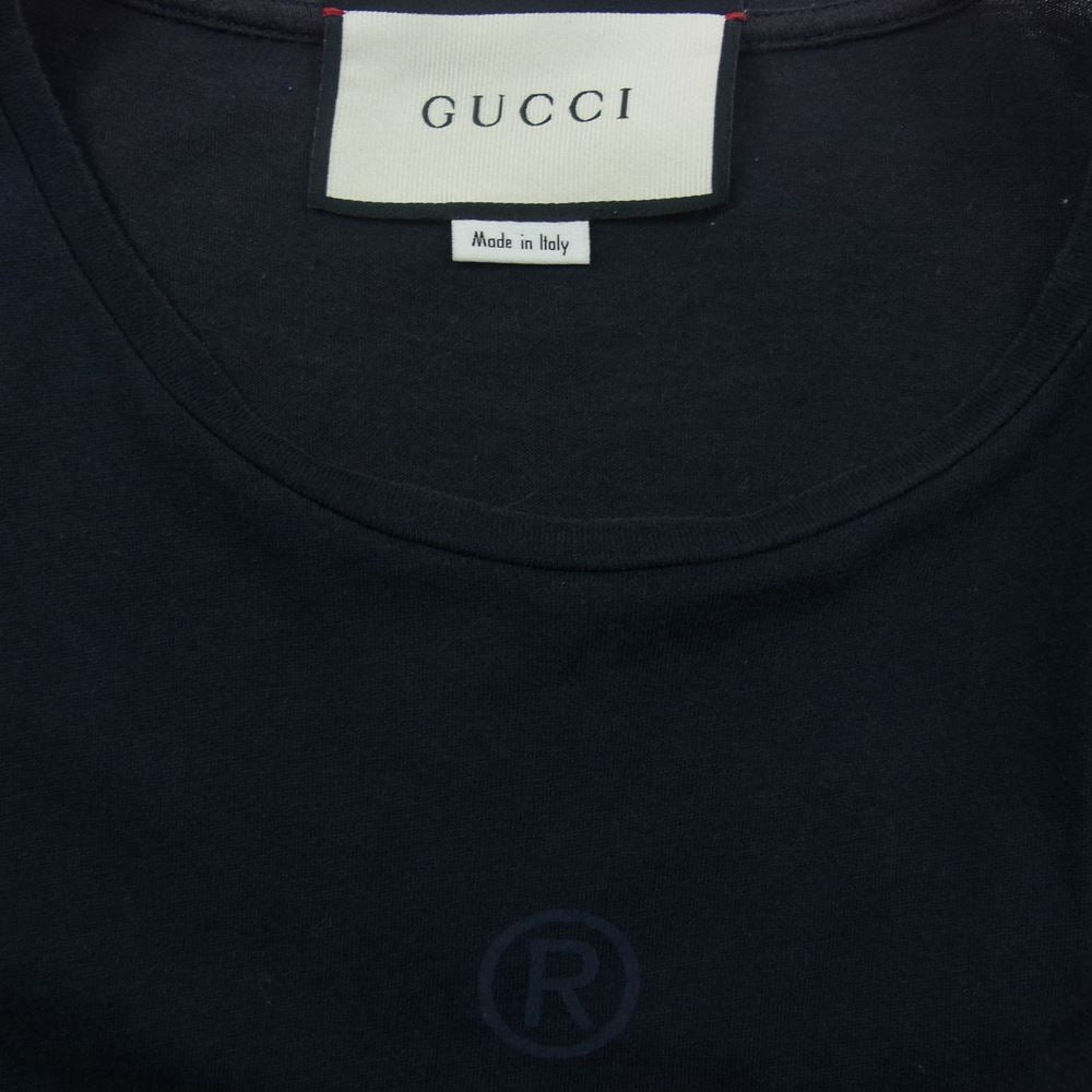 GUCCI グッチ 18SS 441685-X3A80 ロゴ プリント クルーネック Tシャツ ブラック ブラック系 S【中古】