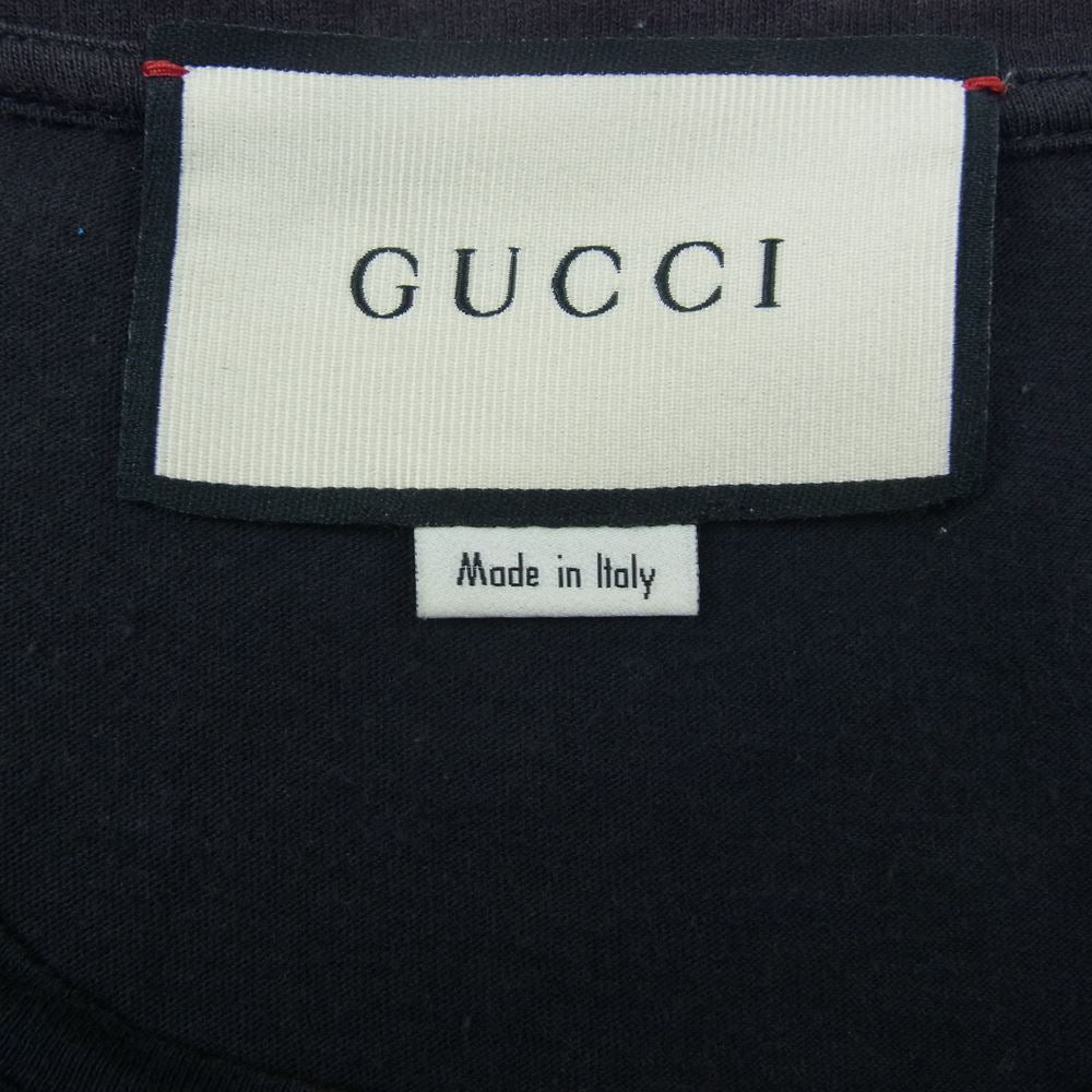 GUCCI グッチ 18SS 441685-X3A80 ロゴ プリント クルーネック Tシャツ ブラック ブラック系 S【中古】